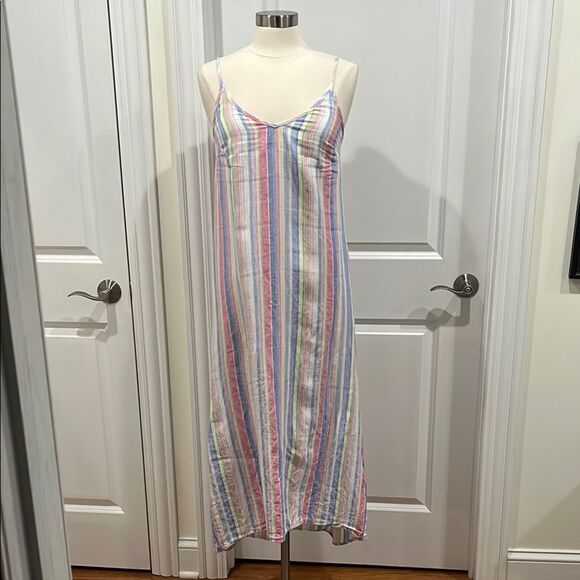C & C California 100% Linen Striped Dress Size XS - Picture 1 of 10